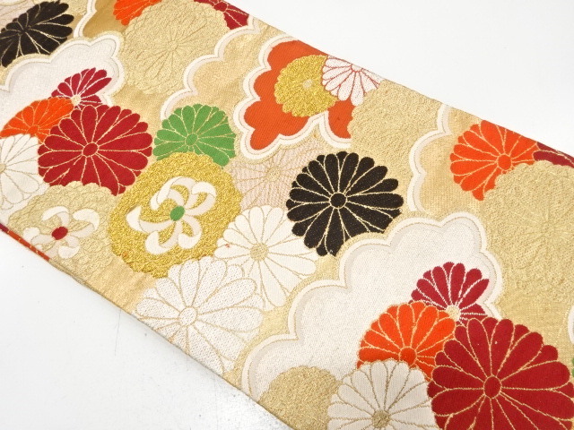 JAPANESE KIMONO / ANTIQUE NAGOYA OBI / SILK / WOVEN CLOUD